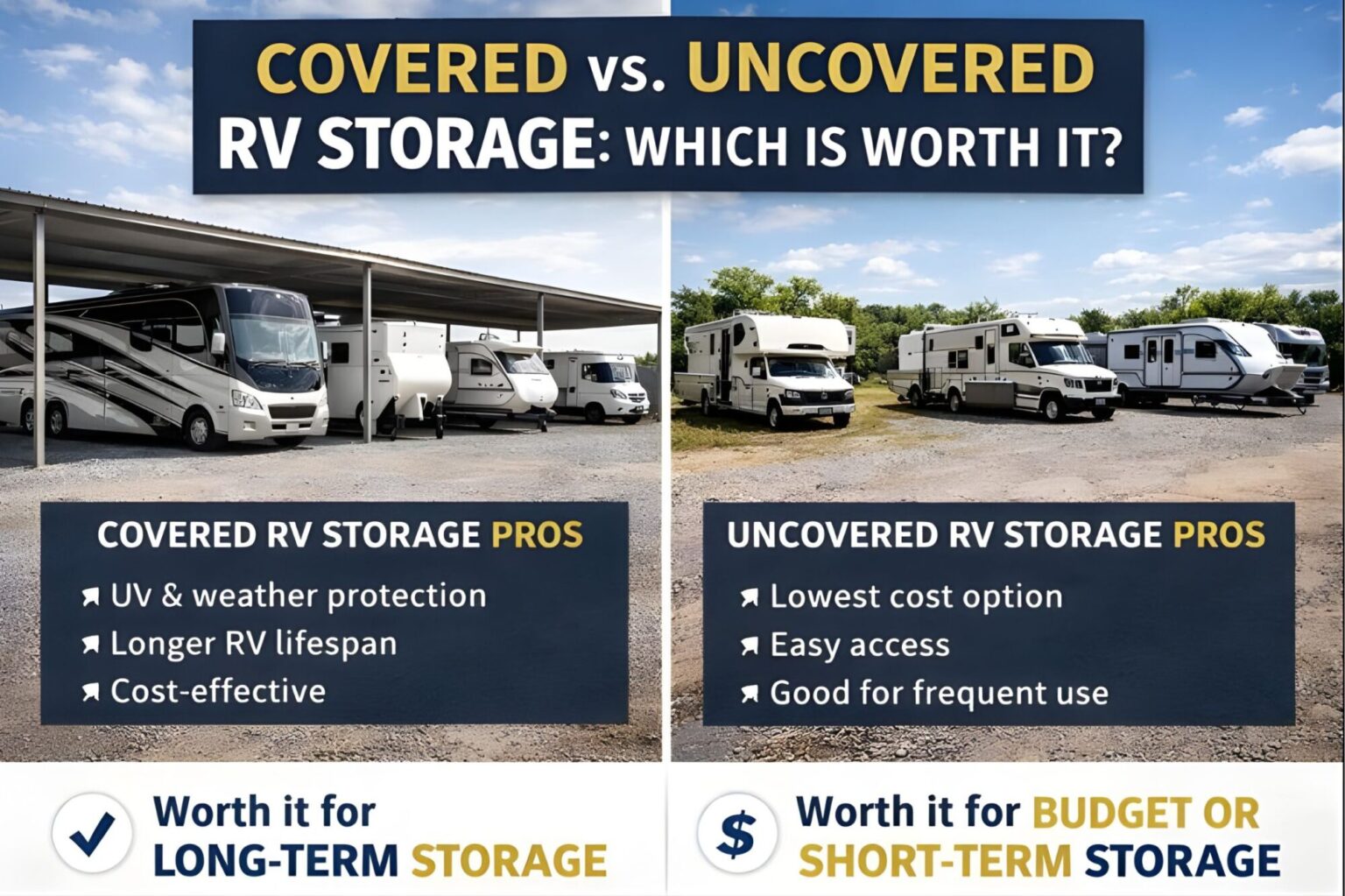 Covered vs. Uncovered RV Storage: Which Is Worth It?